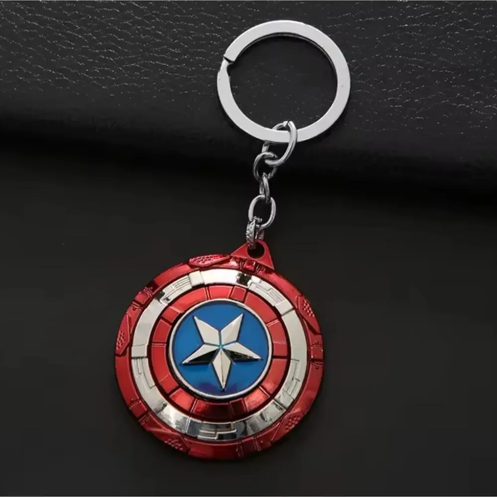 Captain America Shield Keychain Star Spinner Menes Christmas Birthday Gift NEW